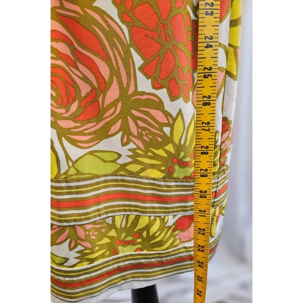 Trina Turk 100% silk dress- sleeveless - Orange flowers - US Size‎ 10